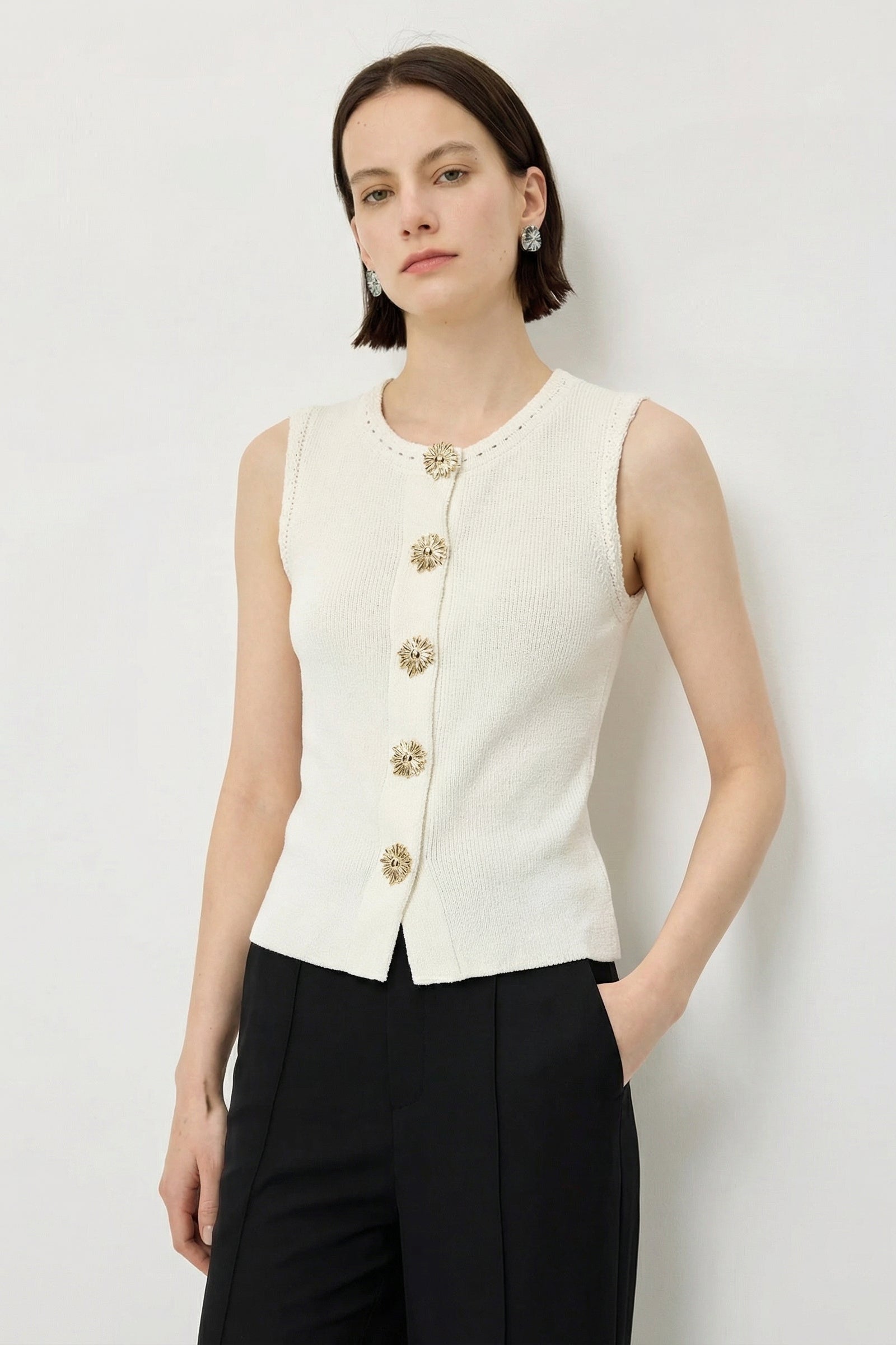 Sleeveless Knit Vest